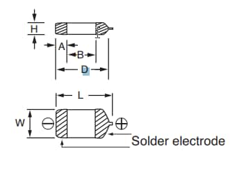 Mechanical Drawing - KYOCERA AVX F72 Conformal Low-Profile Electrolytic Capacitors